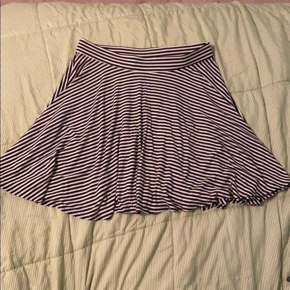 Black and white striped skirt